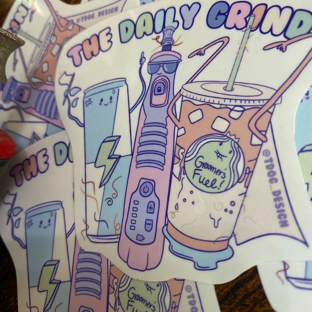 The Daily Grind Sticker - 3” Sticker - Picture 4 of 4